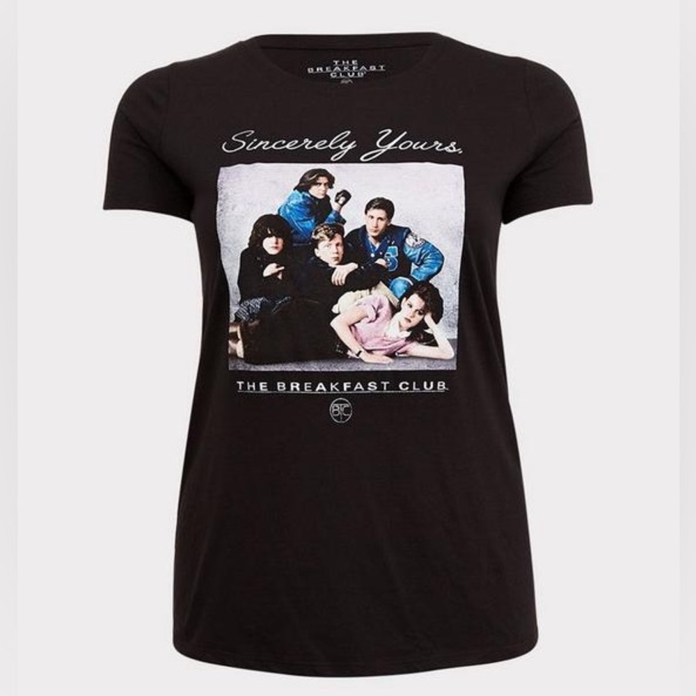 Torrid The Breakfast Club Black Slim Fit Crew Tee